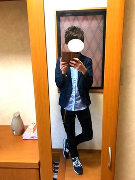 「アイテム（ベルト、ブルー系）」を使った、ゆずさん（メンズ・167cm）の春コーディネート