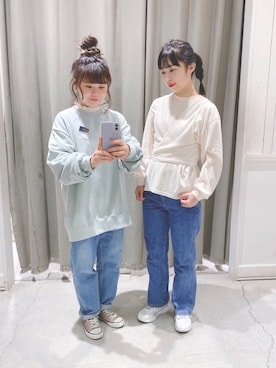 「Wrangler」｜「アイテム（スウェット）」を使った、mayukiさん（レディース・152cm）の冬コーディネート