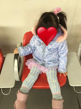 「fafa（フェフェ）のアイテム（ダウンジャケット/コート）」を使った、mimikoさん（キッズ・90cm）の冬コーディネート