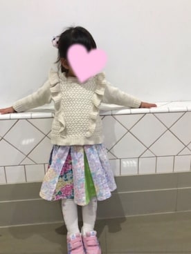 「fafa（フェフェ）のアイテム（スカート）」を使った、mimikoさん（キッズ・100cm）の秋コーディネート
