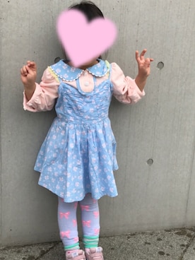 「fafa（フェフェ）のアイテム（ワンピース/ドレス）」を使った、mimikoさん（キッズ・100cm）の春コーディネート