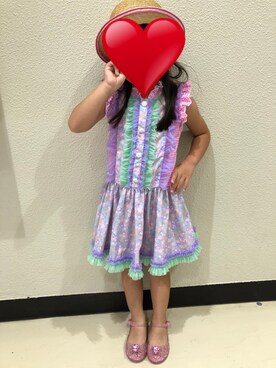 「fafa（フェフェ）のアイテム（ワンピース/ドレス）」を使った、mimikoさん（キッズ・100cm）の夏コーディネート