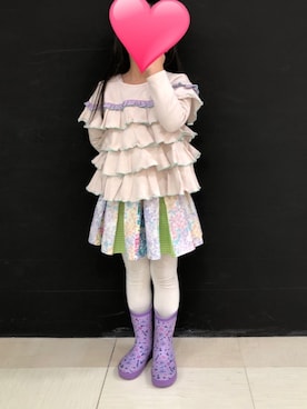 「fafa（フェフェ）のアイテム」を使った、mimikoさん（キッズ・120cm）の冬コーディネート