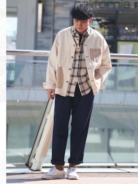 「SMITH'S（スミス）のアイテム（ジャケット/アウター）」を使った、ナカヤマさん（メンズ・171cm）の冬コーディネート