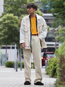 「みりたりー」｜「アイテム（ミリタリージャケット）」を使った、ナカヤマさん（メンズ・171cm）の秋コーディネート