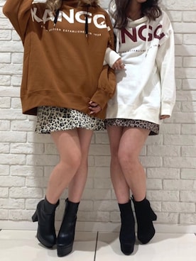 「お揃いコーデ」｜「アイテム（ブーツ）」を使った、N a a a ⍤⃝さん（レディース・153cm）の秋コーディネート