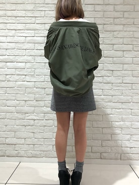 「one way（ワンウェイ）のアイテム（ブルゾン）」を使った、N a a a ⍤⃝さん（レディース・153cm）の春コーディネート