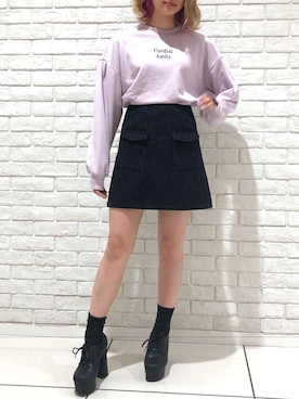 「one way（ワンウェイ）のアイテム（シューズ）」を使った、N a a a ⍤⃝さん（レディース・153cm）の春コーディネート