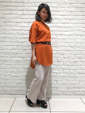 「one way（ワンウェイ）のアイテム（シューズ）」を使った、N a a a ⍤⃝さん（レディース・153cm）の春コーディネート