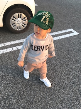 「NEEDLE WORK SOON（ニードルワークスーン）のアイテム」を使った、ichi☺︎araさん（キッズ・90cm）の秋コーディネート