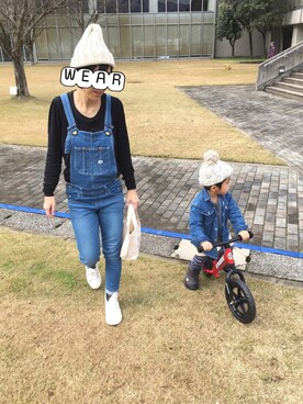 「FITH（フィス）のアイテム（ニットキャップ/ビーニー）」を使った、ichi☺︎araさん（レディース・152cm）の冬コーディネート