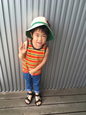「F.O.KIDS（エフオーキッズ）のアイテム（タンクトップ）」を使った、ichi☺︎araさん（キッズ・100cm）の春コーディネート