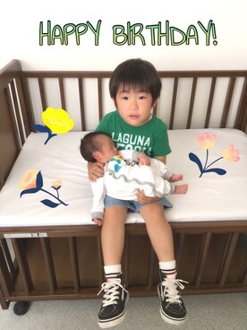 「きょうだい」｜「アイテム（その他）」を使った、ichi☺︎araさん（キッズ・100cm）の夏コーディネート
