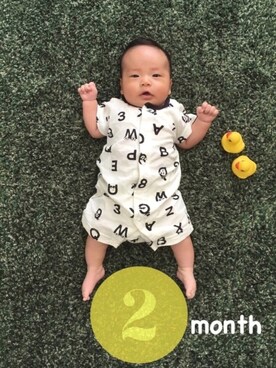 「baby ampersand（ベビーアンパサンド）のアイテム」を使った、ichi☺︎araさん（キッズ・50cm）の夏コーディネート