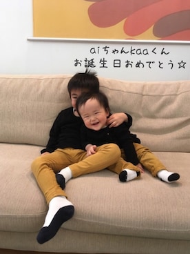 「アイテム（イエロー系）」を使った、ichi☺︎araさん（キッズ・100cm）の春コーディネート