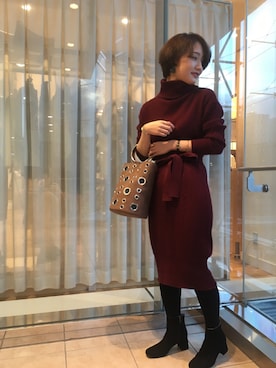 「HALIN（ハリン）のアイテム」を使った、nano・universe 札幌ステラプレイス STAFFさん（レディース・160cm）の秋コーディネート