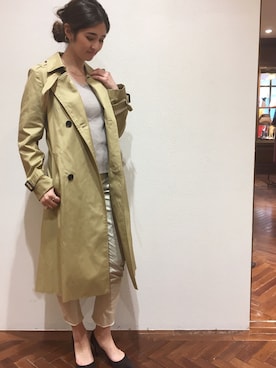 「NANO universe（ナノユニバース）のアイテム（トレンチコート）」を使った、nano・universe 札幌ステラプレイス STAFFさん（レディース・160cm）の冬コーディネート