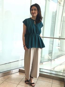 「CHEMBUR（チェンバー）のCHEMBUR/TWO-ST ANCLE 70（サンダル）」を使った、nano・universe 札幌ステラプレイス STAFFさん（レディース・160cm）の春コーディネート