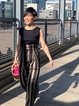 「EleSac（エルサック）のアイテム」を使った、nano・universe 札幌ステラプレイス STAFFさん（レディース・160cm）の夏コーディネート