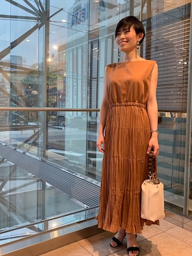 「tov（トーヴ）のアイテム」を使った、nano・universe 札幌ステラプレイス STAFFさん（レディース・160cm）の夏コーディネート