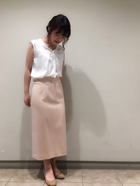 「OL」｜nano・universe 札幌ステラプレイス STAFFさん（レディース・160cm）の夏コーディネート