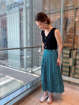 「NANO universe（ナノユニバース）のアイテム（タンクトップ）」を使った、nano・universe 札幌ステラプレイス STAFFさん（レディース・160cm）の夏コーディネート