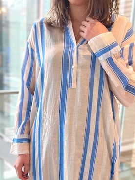 「HALIN（ハリン）のアイテム（かごバッグ）」を使った、nano・universe 札幌ステラプレイス STAFFさん（レディース・160cm）の春コーディネート