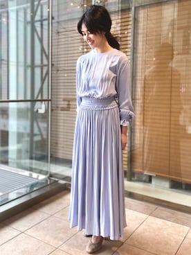 Aperi ウェストギャザーマキシワンピースを使った人気ファッションコーディネート Wear