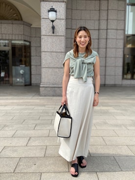 「NANO universe（ナノユニバース）のアイテム（タンクトップ）」を使った、nano・universe 札幌ステラプレイス STAFFさん（レディース・164cm）の夏コーディネート