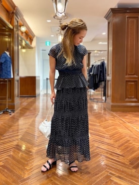 「Lilas Campbell（リラキャンベル）のアイテム」を使った、nano・universe 札幌ステラプレイス STAFFさん（レディース・158cm）の夏コーディネート