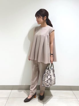 「きれいめコーディネート」｜nano・universe 札幌ステラプレイス STAFFさん（レディース・147cm）の夏コーディネート