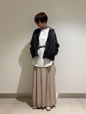 「NANO universe（ナノユニバース）のアイテム（ノーカラージャケット）」を使った、nano・universe 札幌ステラプレイス STAFFさん（レディース・158cm）の夏コーディネート