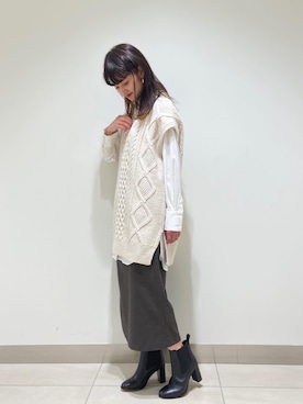 「LEINER（レイナー）のアイテム」を使った、nano・universe 札幌ステラプレイス STAFFさん（レディース・158cm）の秋コーディネート