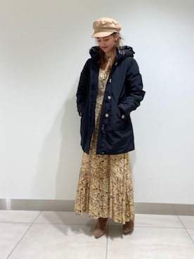 「WOOLRICH（ウールリッチ）のアイテム（ジャケット/アウター）」を使った、nano・universe 札幌ステラプレイス STAFFさん（レディース・158cm）の冬コーディネート