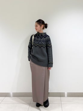 「LEINER（レイナー）のアイテム」を使った、nano・universe 札幌ステラプレイス STAFFさん（レディース・158cm）の冬コーディネート