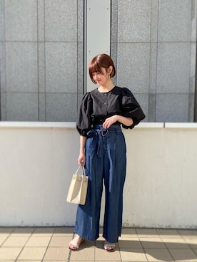 「YAHKI（ヤーキ）のアイテム（バッグ）」を使った、nano・universe 札幌ステラプレイス STAFFさん（レディース・158cm）の春コーディネート