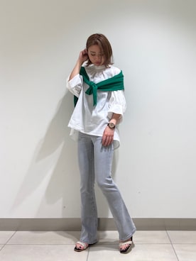 「NANO universe（ナノユニバース）のアイテム（サンダル）」を使った、nano・universe 札幌ステラプレイス STAFFさん（レディース・155cm）の夏コーディネート