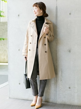 「URBAN RESEARCH ROSSO WOMEN（アーバンリサーチ　ロッソ）のアイテム（トレンチコート）」を使った、Hamaさん（レディース・164cm）の秋コーディネート