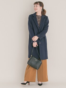 「URBAN RESEARCH ROSSO WOMEN（アーバンリサーチ　ロッソ）のアイテム（チェスターコート）」を使った、Hamaさん（レディース・164cm）の冬コーディネート