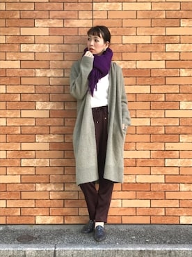 「URBAN RESEARCH ROSSO WOMEN（アーバンリサーチ　ロッソ）の無地ストール（ストール/ショール）」を使った、Hamaさん（レディース・164cm）の秋コーディネート