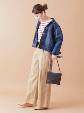 「URBAN RESEARCH ROSSO WOMEN（アーバンリサーチ　ロッソ）のアイテム（デニムジャケット）」を使った、Hamaさん（レディース・164cm）の冬コーディネート
