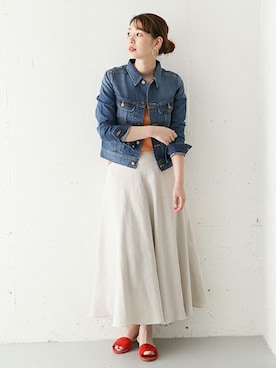 「URBAN RESEARCH ROSSO WOMEN（アーバンリサーチ　ロッソ）のアイテム（デニムジャケット）」を使った、Hamaさん（レディース・164cm）の春コーディネート