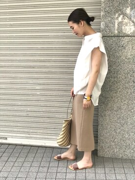 「URBAN RESEARCH ROSSO WOMEN（アーバンリサーチ　ロッソ）のアイテム（サンダル）」を使った、Hamaさん（レディース・164cm）の夏コーディネート