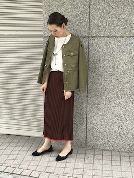 「URBAN RESEARCH ROSSO WOMEN（アーバンリサーチ　ロッソ）のアイテム（ブルゾン）」を使った、Hamaさん（レディース・164cm）の夏コーディネート