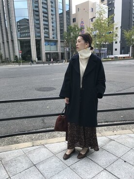 「URBAN RESEARCH ROSSO WOMEN（アーバンリサーチ　ロッソ）のアイテム（チェスターコート）」を使った、Hamaさん（レディース・164cm）の秋コーディネート