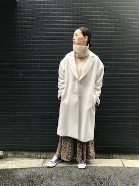 「URBAN RESEARCH ROSSO WOMEN（アーバンリサーチ　ロッソ）のアイテム（チェスターコート）」を使った、Hamaさん（レディース・164cm）の冬コーディネート
