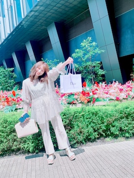 「アイテム（アイシャドウ、ブラウン系）」を使った、はるぽさん（レディース・158cm）の夏コーディネート