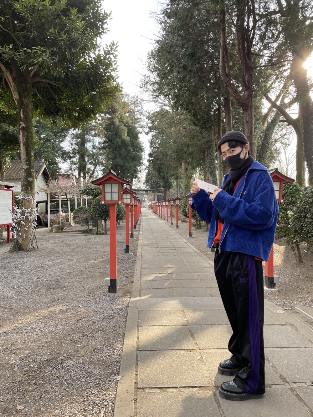 「NeedlesのBoot-Cut Track Pant-Poly Smooth（パンツ、ブラック系）」を使った、Sunpeiさん（メンズ・171cm）の冬コーディネートの1枚目の写真