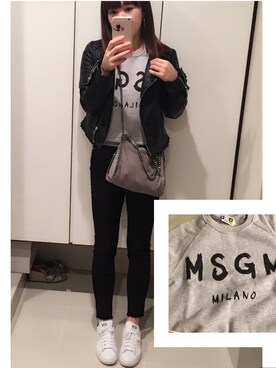 「MSGM（エムエスジーエム）のアイテム（スウェット）」を使った、ゆみりんさん（レディース・163cm）の春コーディネート