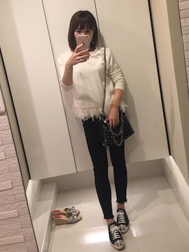 「tocco（トッコ）のアイテム（スウェット）」を使った、ゆみりんさん（レディース・163cm）の秋コーディネート